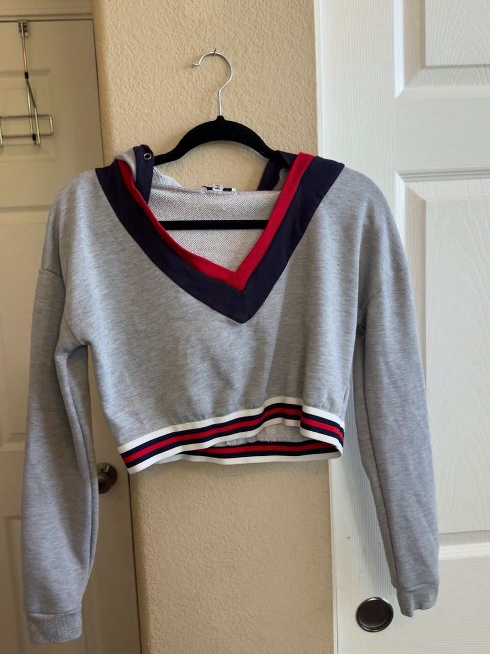 Fashion Nova Light Gray Crop Hoodie